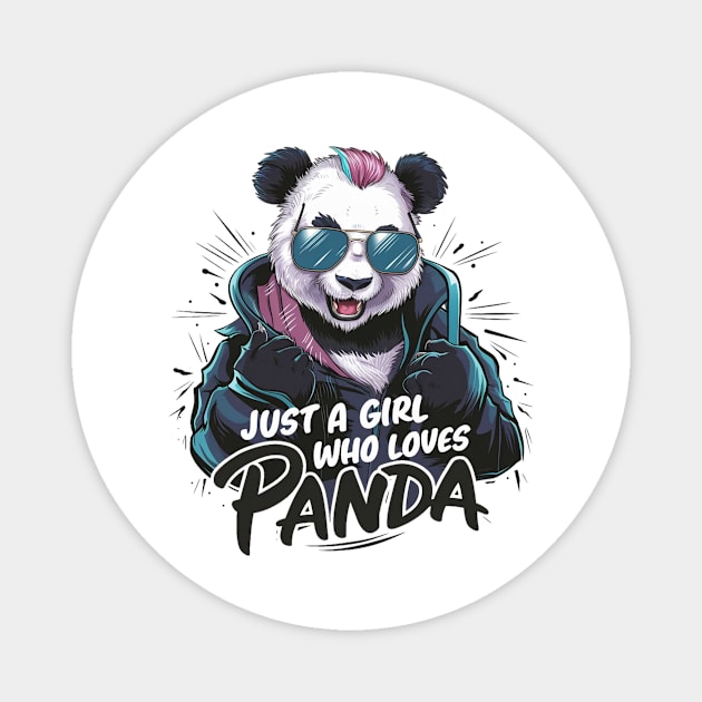 Just A Girl Who Loves panda Magnet by alby store